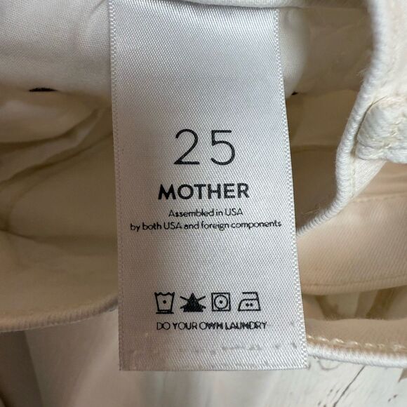 MOTHER Cropped Jean Size 25 The Dropout White/Whipping The Cream Cropped Stretch - Picture 15 of 16